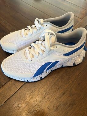 Reebok White and Blue Lightweight Running Shoes